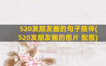 520发朋友圈的句子陪伴(520发朋友圈的图片 配图)